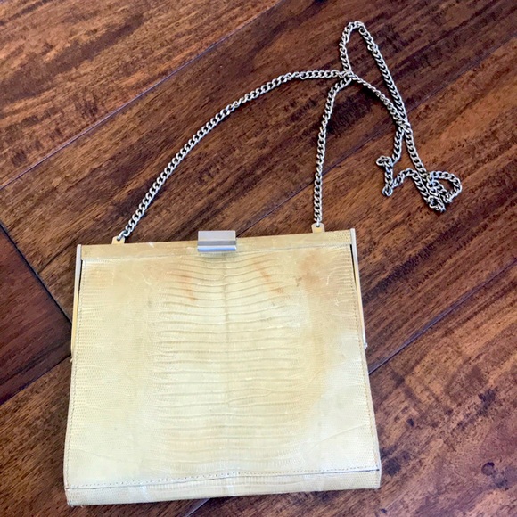 Vintage lizard skin shoulder bag / clutch